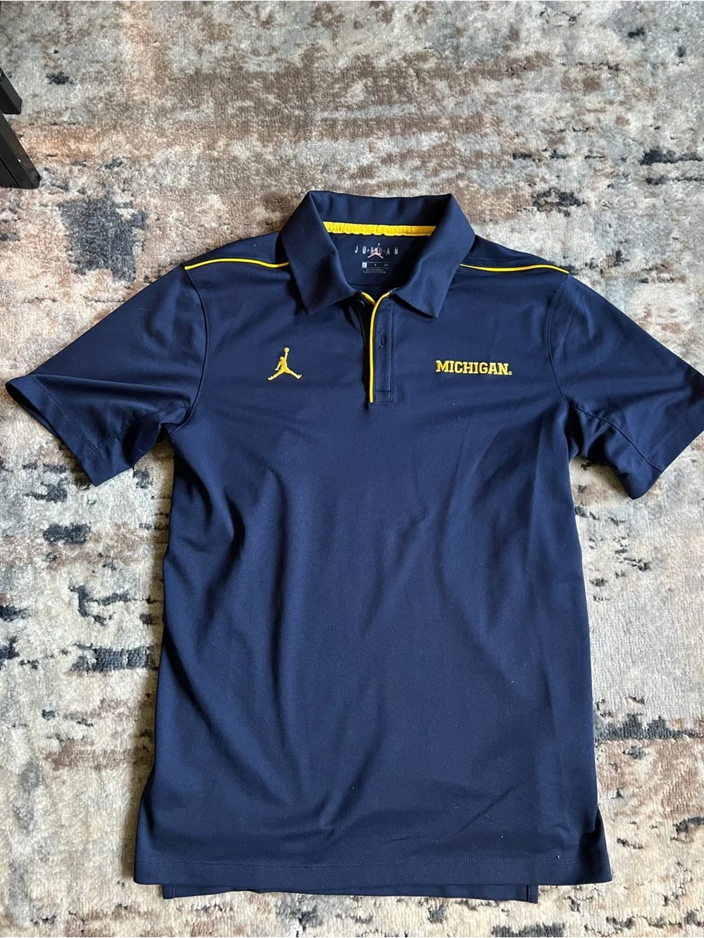 Jordan x Michigan Men's Navy Polo Shirt